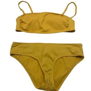 Xhilaration target yellow ribbed bikini set swim suit size M